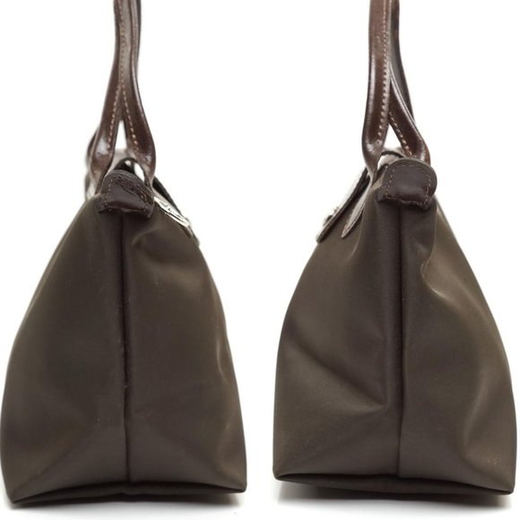 Auth Long Champ Hand Bag Brown Nylon #7064L44 - Picture 12 of 12